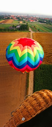 Framed High angle view of a hot air balloon on field, Metz, Moselle, Lorraine, France Print