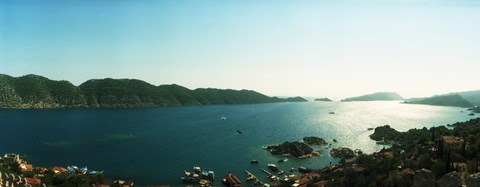 Framed Mediterranean Sea viewed from the Byzantine Castle, Kekova, Lycia, Antalya Province, Turkey Print