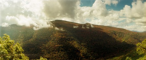 Framed Clouds over mountain, Kaaterskill Falls, Catskill Mountains, New York State, USA Print