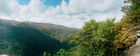 Framed Trees on mountain, view from Sunset Rock, Kaaterskill Falls area, Catskill Mountains, New York State, USA Print