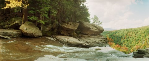 Framed Kaaterskill Falls in autumn, Catskill Mountains, New York State, USA Print