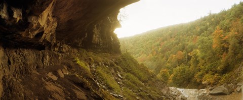 Framed View of the Catskills from Kaaterskill Falls in autumn, New York State, USA Print