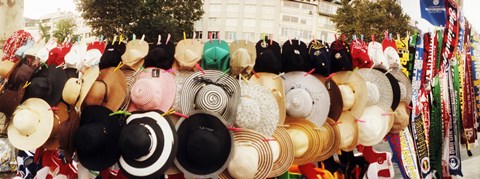Framed Hats on display for sale on the street, Istanbul, Turkey Print