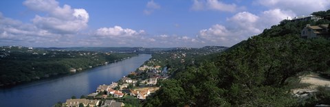Framed High angle view of a city at the waterfront, Austin, Travis County, Texas, USA Print