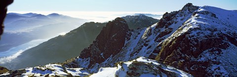 Framed Snowcapped mountain range, The Cobbler (Ben Arthur), Arrochar, Argyll And Bute, Scotland Print