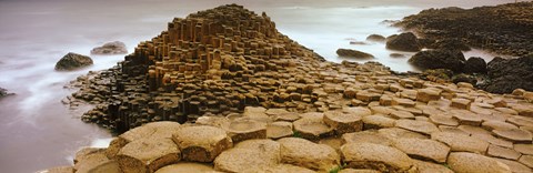 Framed Hexagonal rock at Giant&#39;s Causeway, Bushmills, County Antrim, Northern Ireland Print