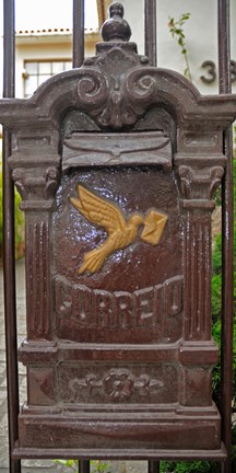 Framed Mailbox on a gate of a house, Rio De Janeiro, Brazil Print
