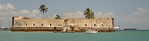Framed Historical fortification in Baia De Todos Os Santos, Salvador, Bahia, Brazil Print