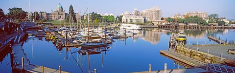 Framed Buildings at the waterfront, Inner Harbor, Victoria, Vancouver Island, British Columbia, Canada Print