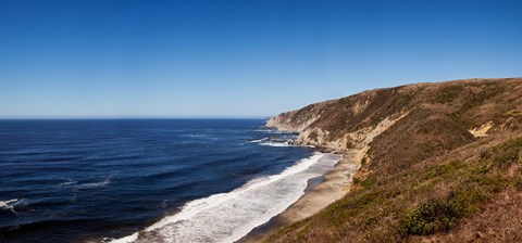 Framed Surf at the coast, Tomales Point, Point Reyes National Seashore, Marin County, California, USA Print