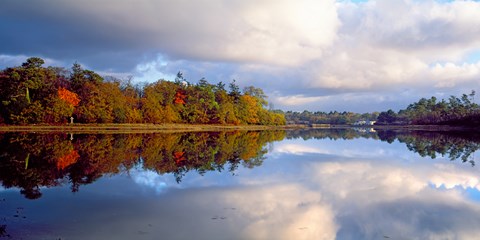 Framed Sunrise over river, Crac'h, Morbihan, Brittany, France Print