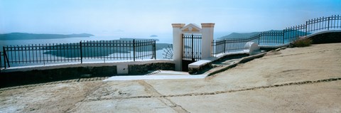 Framed Gate and fence, Santorini, Greece Print