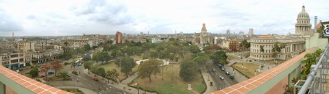 Framed Aerial View of Government buildings in Havana, Cuba Print
