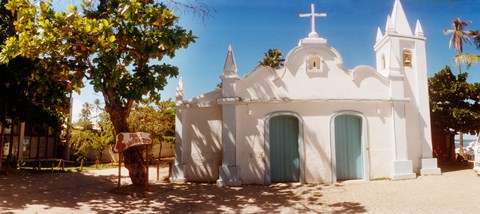 Framed Facade of a small church, Salvador, Bahia, Brazil Print