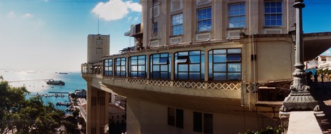 Framed Lacerda Elevator on the coast, Pelourinho, Salvador, Bahia, Brazil Print