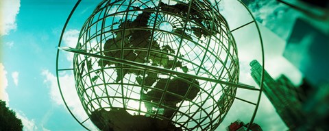 Framed Steel globe at the Trump International Hotel And Tower, Columbus Circle, Manhattan, New York City, New York State, USA Print