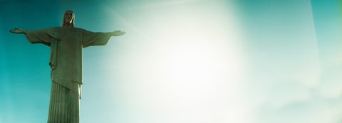 Framed Low angle view of Christ The Redeemer, Corcovado, Rio de Janeiro, Brazil Print