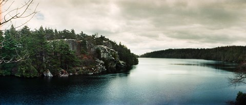 Framed Lake Minnewaska in Minnewaska State Park, Catskill Mountains, New York State, USA Print