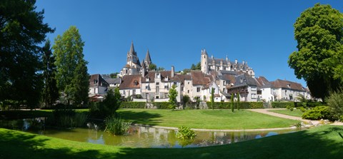 Framed Royal Apartments and Collegiate Church of Saint Ours, Loches, Loire-et-Cher, Loire, Touraine, France Print
