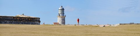 Framed Lighthouse at coast, Morro Castle, Havana, Cuba Print