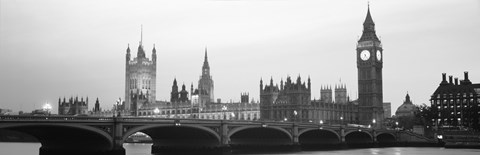 Framed Houses of Parliament, Westminster Bridge and Big Ben, London, England Print