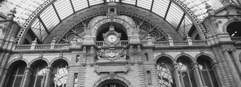 Framed Low angle view of a building, Antwerp, Belgium (black and white) Print
