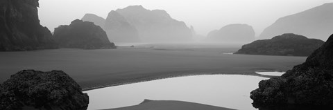 Framed Panoramic view of the ocean, Pacific Ocean, Bandon State Natural Area, Bandon, Oregon, USA Print