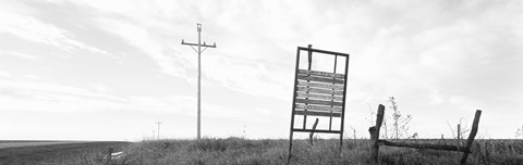 Framed Signboard in the field, Manhattan, Kansas, USA Print