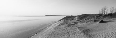 Framed Sand dunes at the lakeside, Sleeping Bear Dunes National Lakeshore, Lake Michigan, Michigan, USA Print