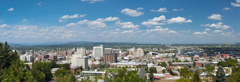 Framed High angle view of a city from Cliff Park, Spokane, Washington State, USA Print
