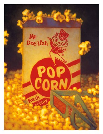 Framed 3D Popcorn Print