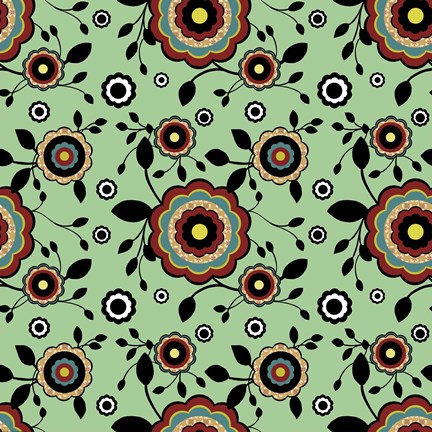 Framed Fiesta Flowers I Print