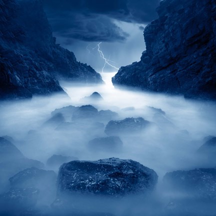 Framed Tormenta en ixtapa Blue Print