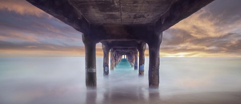 Framed Pier On Sunset 4 Print
