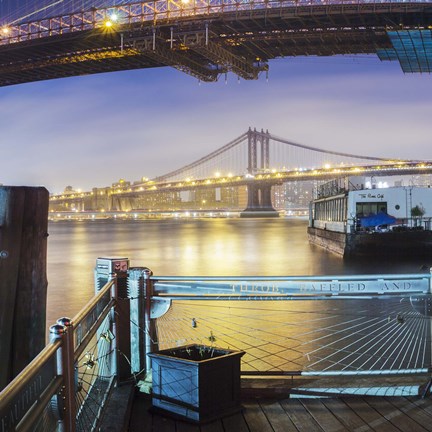 Framed Brooklyn Bridge Pano 2 3 of 3 Print