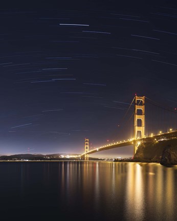 Framed Golden Gate and Stars Print