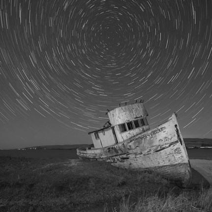 Framed Point Reyes 1, Black and White Print