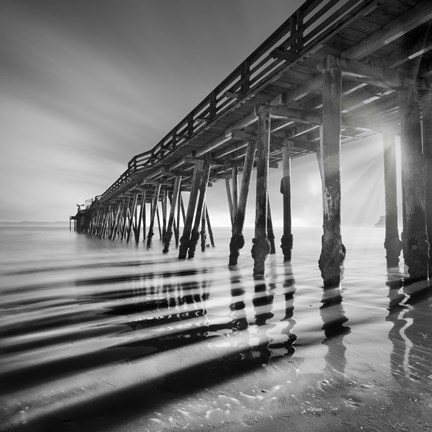 Framed Pier and Shadows Print