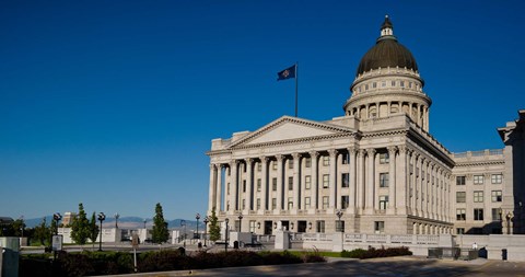 Framed Facade of Utah State Capitol Building, Salt Lake City, Utah Print