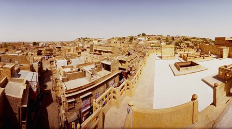 Framed Rooftop view of buildings in a city, India Print