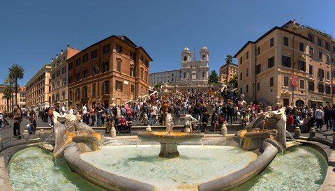 Framed Fontana Della Barcaccia at Piazza Di Spagna, Rome, Lazio, Italy Print