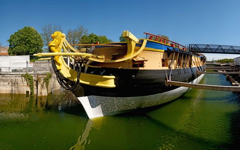 Framed Replica of the Count of La Fayette ship, Rochefort, Charente-Maritime, Poitou-Charentes, France Print