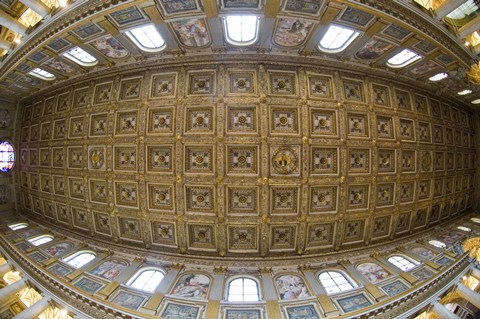 Framed Ceiling details of a church, St. Peter&#39;s Basilica, St. Peter, Chains, Rome, Lazio, Italy Print