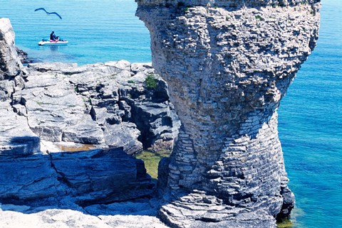 Framed Rock formations, Bruce Peninsula, Georgian Bay, Ontario, Canada Print