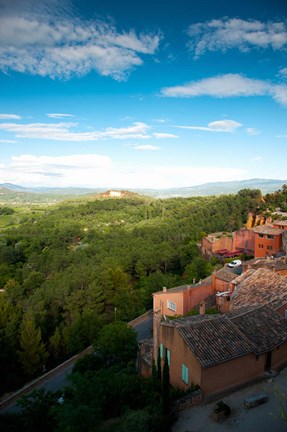 Framed Buildings in a town, Roussillon, Vaucluse, Provence-Alpes-Cote d&#39;Azur, France Print