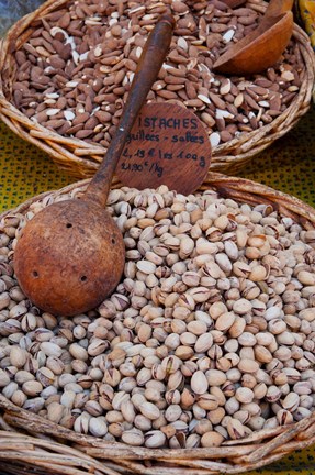 Framed Pistachios for sale at weekly market, St.-Remy-de-Provence, Bouches-Du-Rhone, Provence-Alpes-Cote d&#39;Azur, France Print