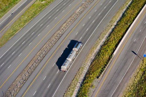 Framed Truck moving on a highway, Interstate 80, Park City, Utah, USA Print