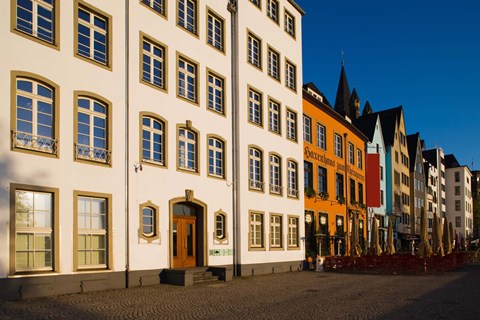 Framed Close Up of Buildings along Frankenwerft Embankment, Cologne, North Rhine Westphalia, Germany Print