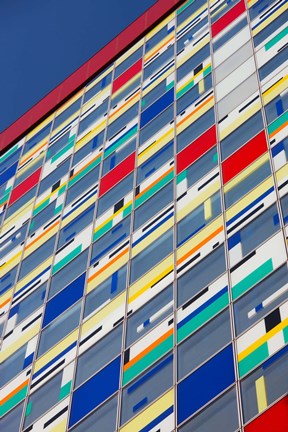 Framed Low angle view of Colorium building, Medienhafen, Dusseldorf, North Rhine Westphalia, Germany Print