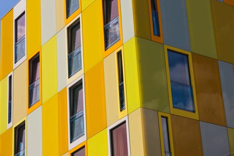 Framed Low angle view of a youth hostel building, Jugendherberge Bremen, Bremen, Germany Print